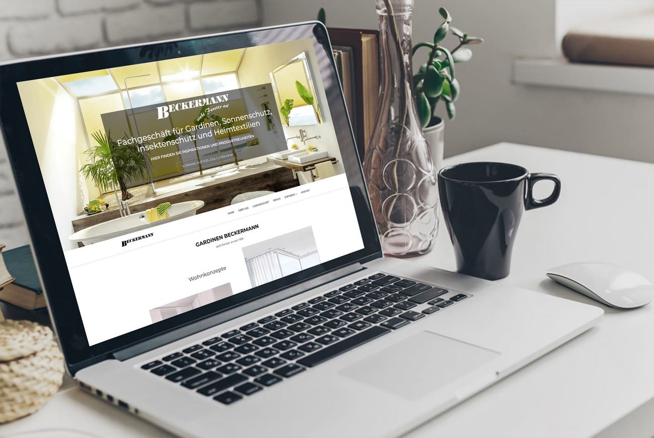Webseite für Gardinen Beckermann